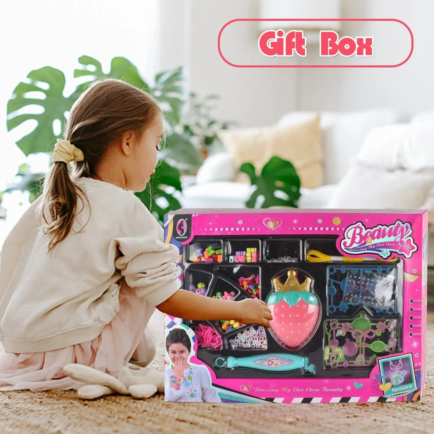 DIY 장난감 퍼즐 창의적인 리본 엮기 손목끈 보석 만들기 공예 키트 - 창의적인 케이스 어린이 팔찌 2세트