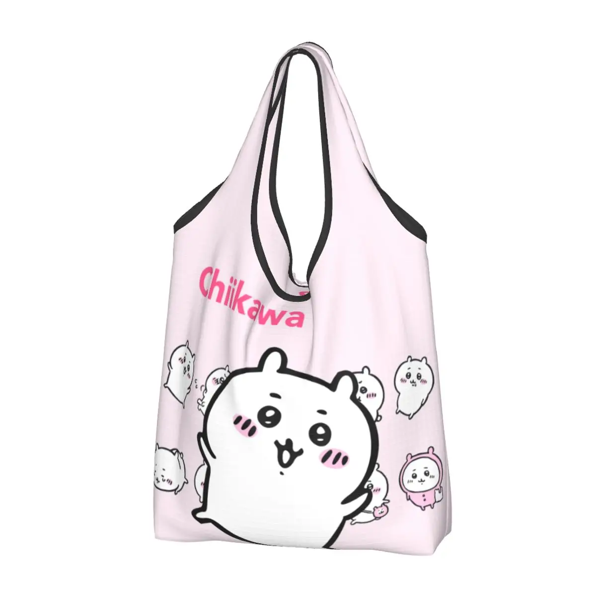 Custom Funny Cute Cartoon Chiikawa Anime Shopping Tote Bag Portable Popular Manga Groceries Shopper Shoulder Bag