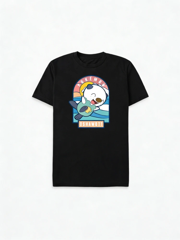 2026 New Oshawott Sun Fun Big Graphic Print Retro Fashion Spring Men's Short Sleeve Parent-Child Loose and Comfortable T-Shirt view 2