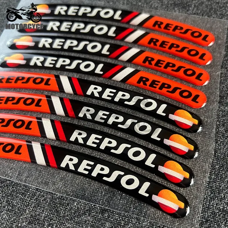 3D Motorcycle Wheel Sticker Rim Stripe Accessories Decal For Repsol Honda Ducati YAMAHA Kawasaki