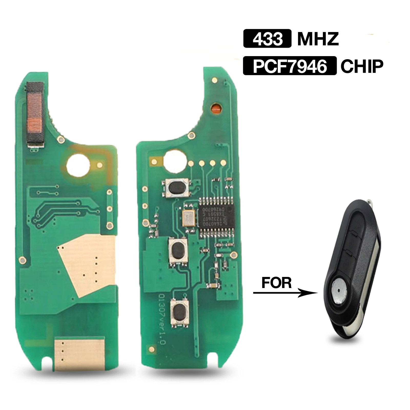 Jingyuqin 3 BTN ID46 PCF7946 433MHZ Clé De Voiture À Distance Circuit imprimé Pour Fiat 500 Grande Punto Delphi/Marelli Système D'IFBV RX2TRF198