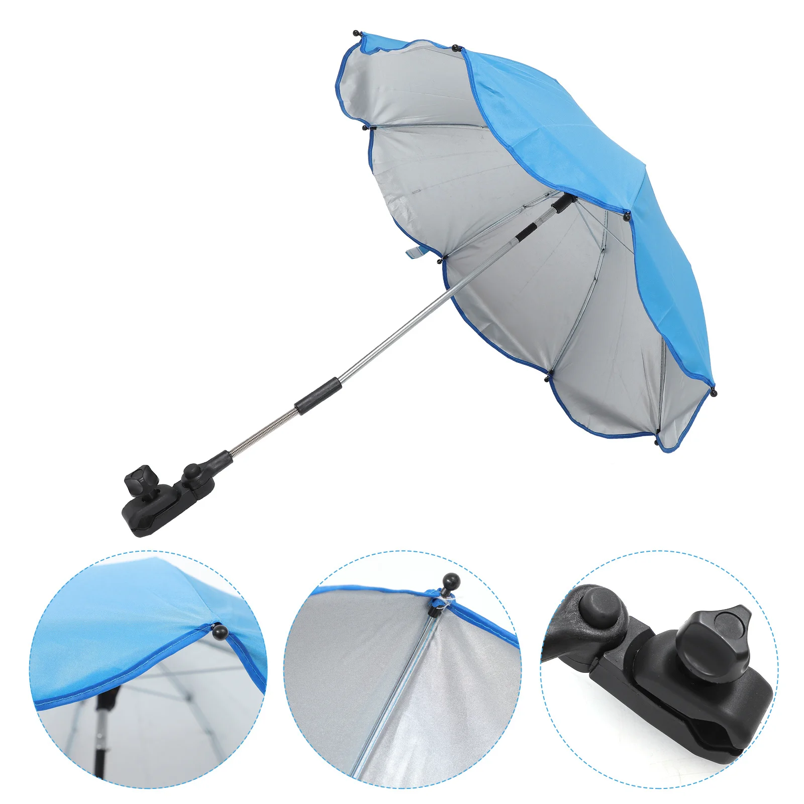 Paraguas para cochecito de bebé, paraguas con abrazadera portátil con Clip para silla de cochecito, parasol, accesorios para carrito de bebé, accesorios de playa