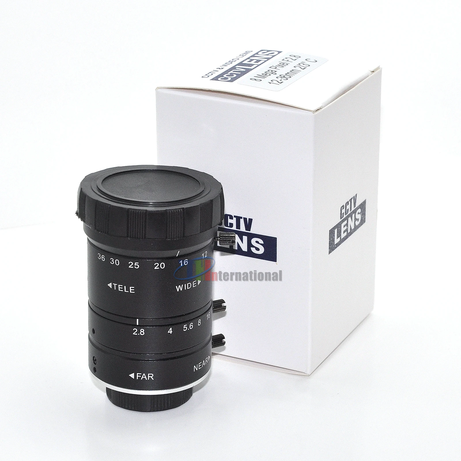 8MP 12-36mm Varifocal 2/3 CCTV Lens C-Mount F2.8 Low Distortion Zoom Lens for 4k Surveillance/Machine Vision Cameras