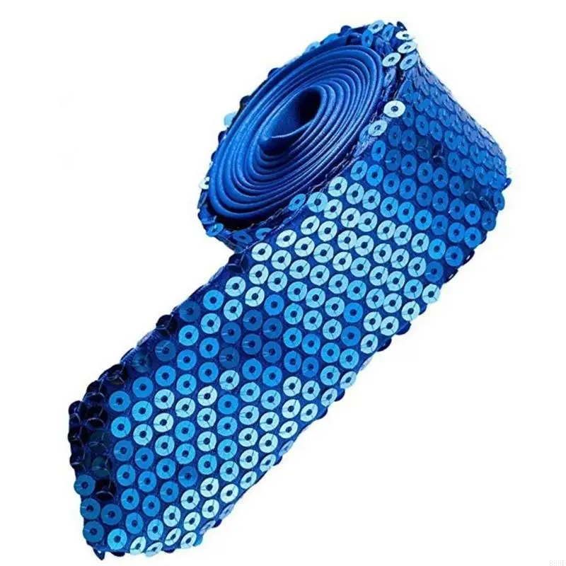 

B95F Sequined Tie Night Event Neck Tie Fashion Roleplay Costume Tie Party Neckwear
