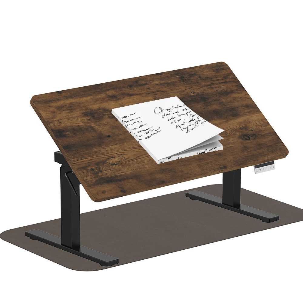 

Foldable computer desk, extendable and seated, electric dual motor, easy to lift and spray paint panel