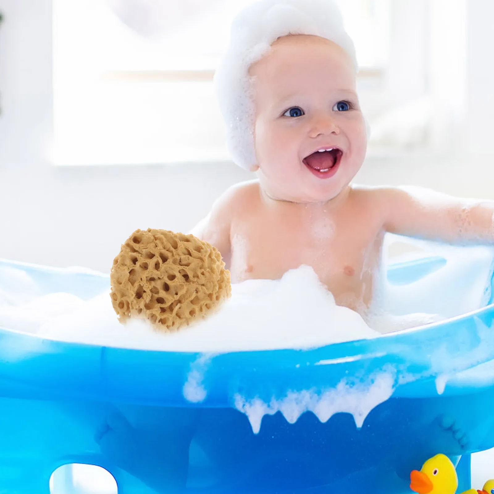 

Natural Sponge Bath Ball Honeycomb Shower Sponge Body Scrubber Exfoliating Bathing Tool Lightweight Portable Quick Dry