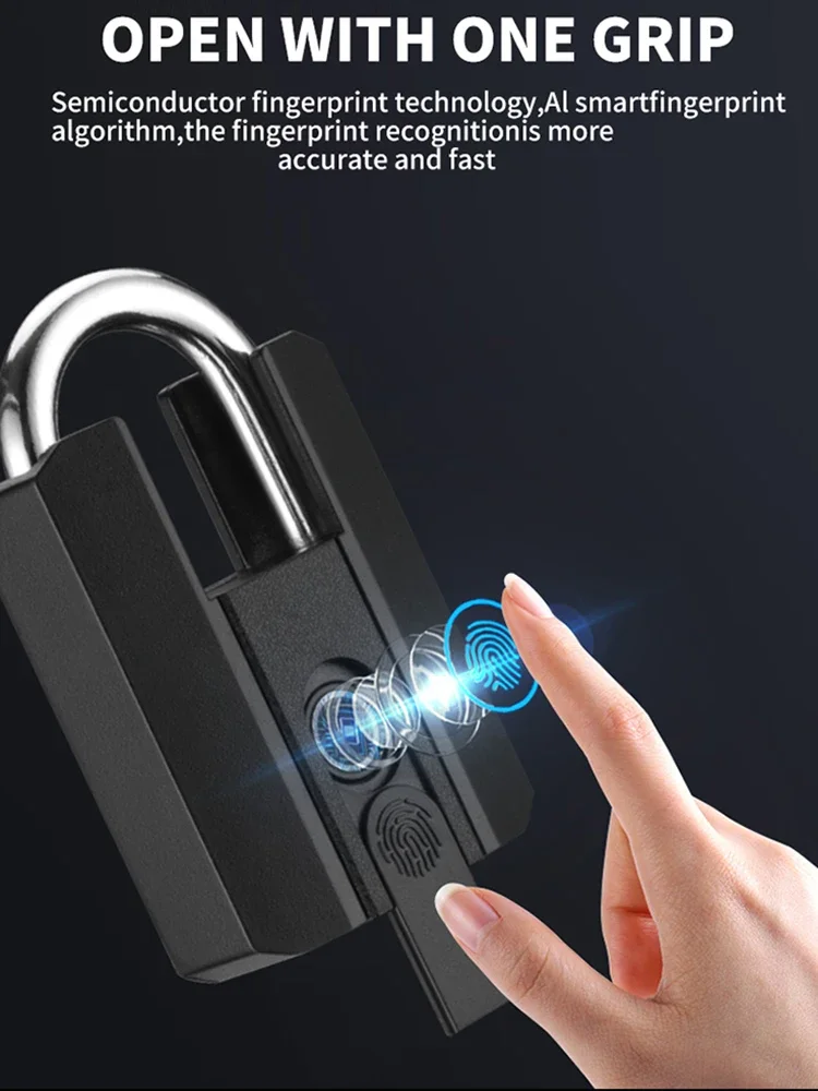 TTLOCK – cadenas à empreintes digitales, étanche IP67, Type C, Rechargeable, compatible Bluetooth, pour sac à dos d'armoire