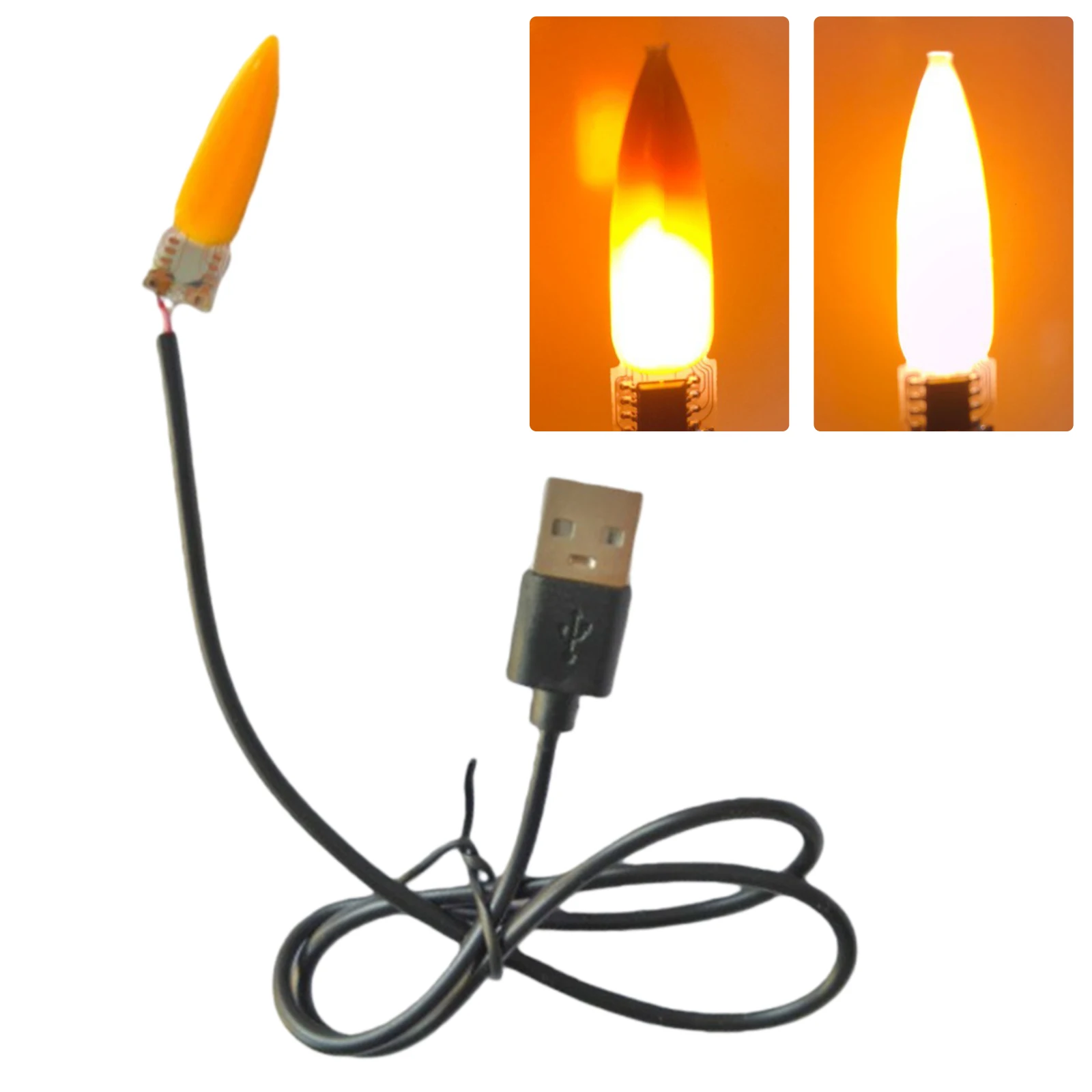 

LED Flash Candle Light With USB interface DC 5V 2200K Flame Lamp Filament Birthday Party Decorative Light Bulb Accessories DIY