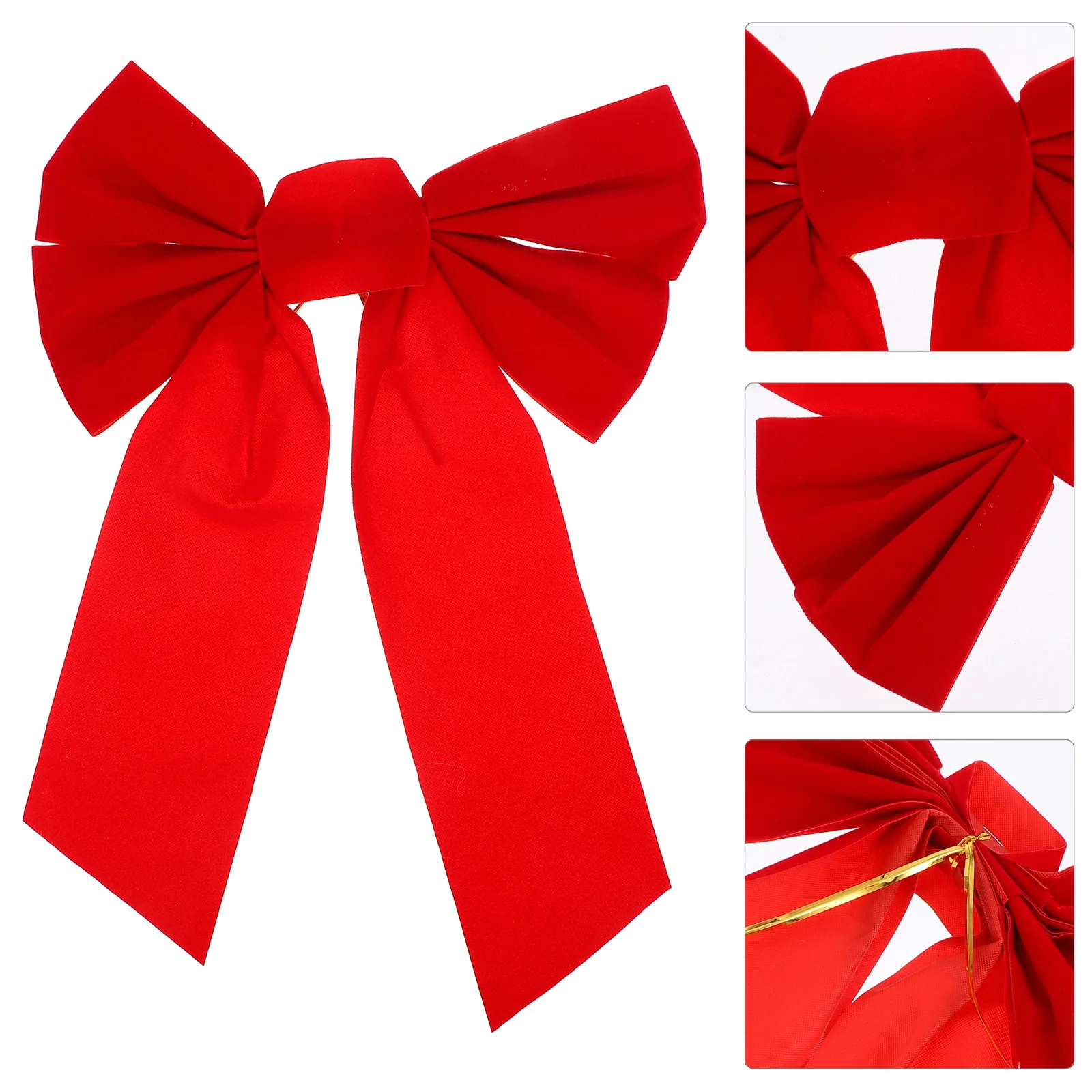 

10Pcs Christmas Tree Topper Bow Large Red Ornament Festive Bowknot for Wreaths Garlands Porch Decor Xmas Theme Bow Adornment