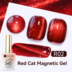 UR SUGAR 15ml Wine Red Cat Magnetic Ruby Gel Nail Polish Sparkling Hand Art Shiny Varnish UV Gel For Nails Art Design