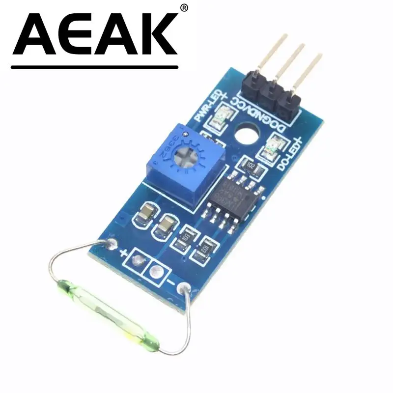 ใหม่ Reed เซ็นเซอร์โมดูลโมดูลแมกนีตรอน reed switch MagSwitch สําหรับ Arduino