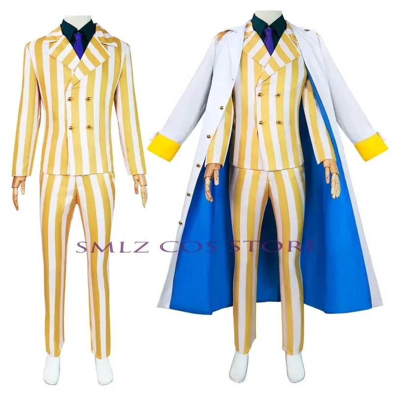NewAnime Borsalino Costume Cosplay Ammiraglio Kizaru Mantello E Uniforme Vestito di Halloween Navy Costumi di Prestazioni Generali2025