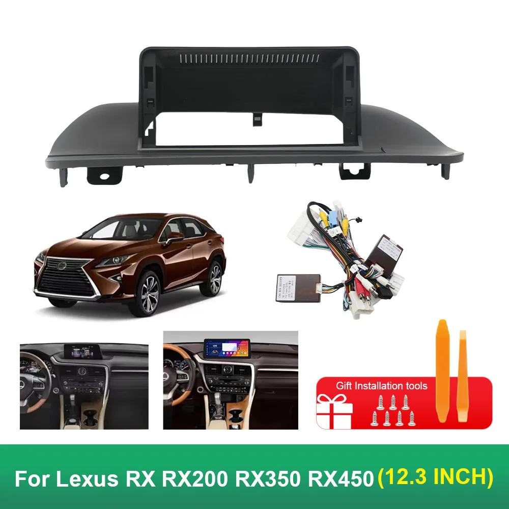 

Car 12.3 inch 31.242cm Frame Fascia Adapter Canbus Box For Lexus RX RX200 RX350 RX450 Android Radio Dash Fitting Panel Kit