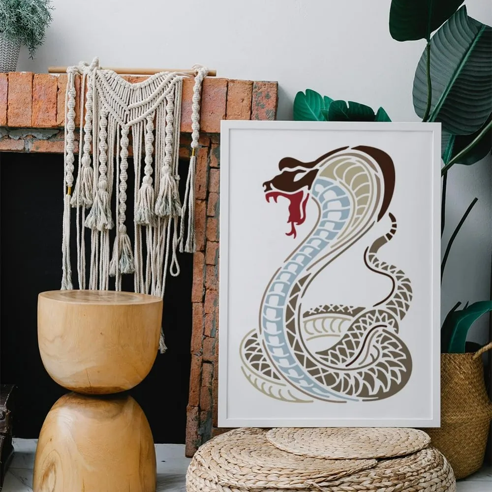A4 Size Cobra Snake Cold Blooded Animal Template 11.7x8.3inchs Python Stencil Reptile PET Hollowing Template for Painting