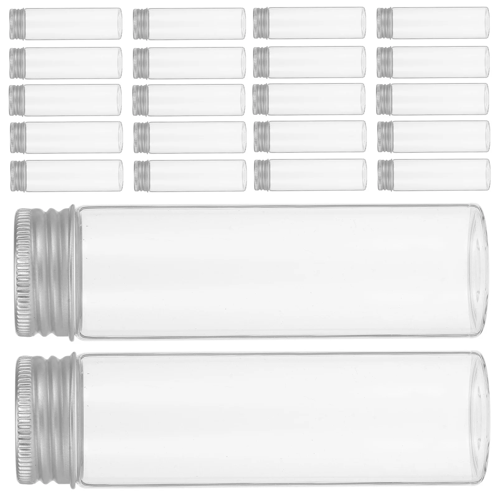 

30Pcs Transparent Glass Vials Airtight Sealed Small Jars Bottles Capsule Powder Storage Herbal Containers