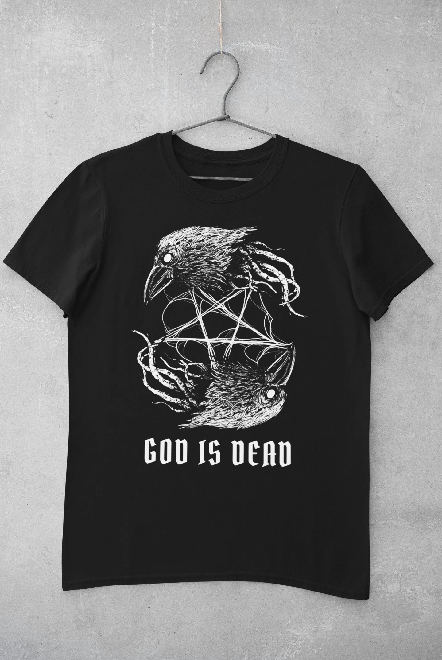 God Is Dead Unisex T-Shirt Pentagram Shirt Antichrist TShirt Hail Satan Tee Satanic Shirt Black Metal Dark Art Shirt Occult Tee