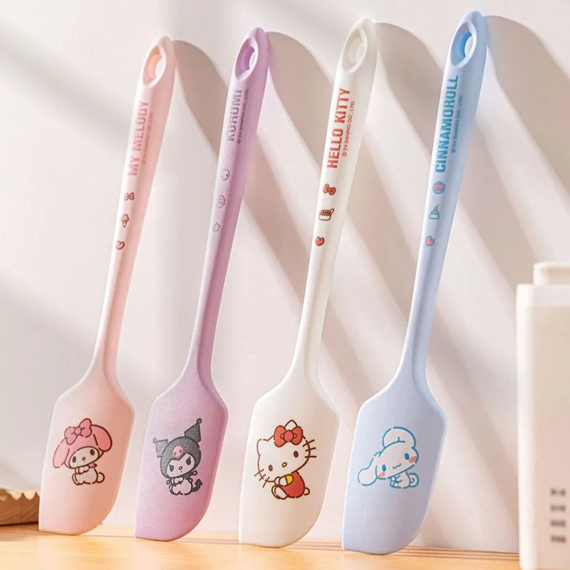 Sanrio Hello Kittys Kuromi Cinnamoroll Scraper Cartoon Kawaii Kitchen Baking Stir Fry Cream Silicone Stirring Scraper Girl Gifts