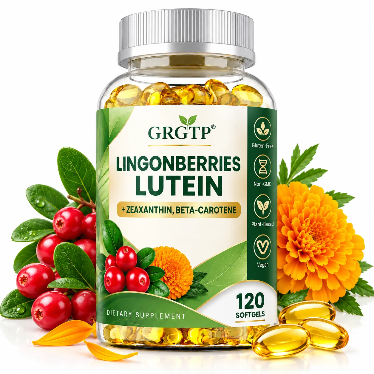 Lingonberries Lutein Capsule - Antioxidant, Protect Eye, Supports Retinal and Macula Health, Improve Visual Clarity, Immunity