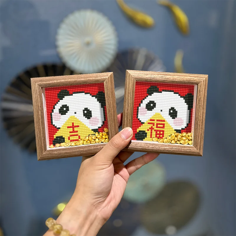 

Настольная фоторамка из стекла с пандой, 2025 год, новинка, алмазная мозаика, ручная работа, элитное DIY-произведение искусства для гостиной