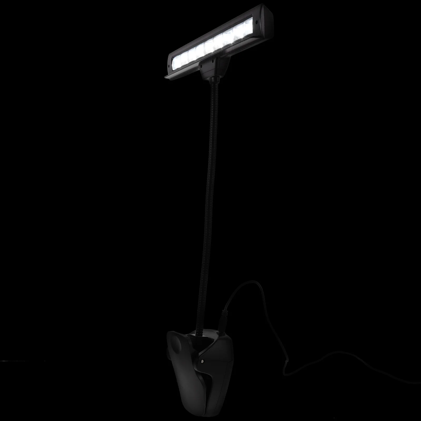 Clip on Music Light Stand 9 LED Orchestra Lamp Piano Light Fully Adjustable Music Stand Lamp with Power Cable (Without Batteries