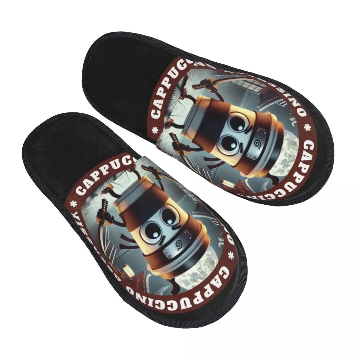 

Cappuccino Assassino Italian Brainrot Tung Tung Tung Sahur House Slippers Women Soft Memory Foam Slip On Spa Slipper Shoes