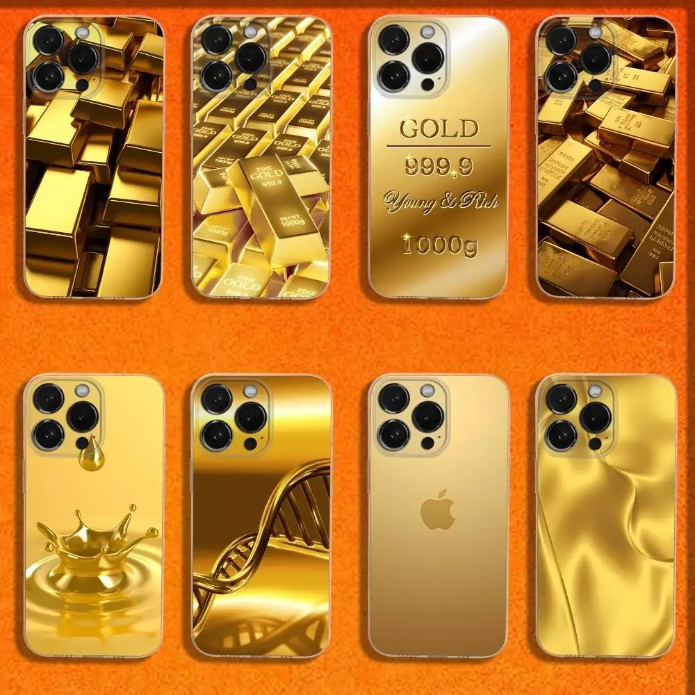 

G-Gold money art Phone Case For iPhone 16,15,14,13,12,11 Plus,Pro,Max,XR,XS,Plus,E,SE4,Mini Transparent Cover