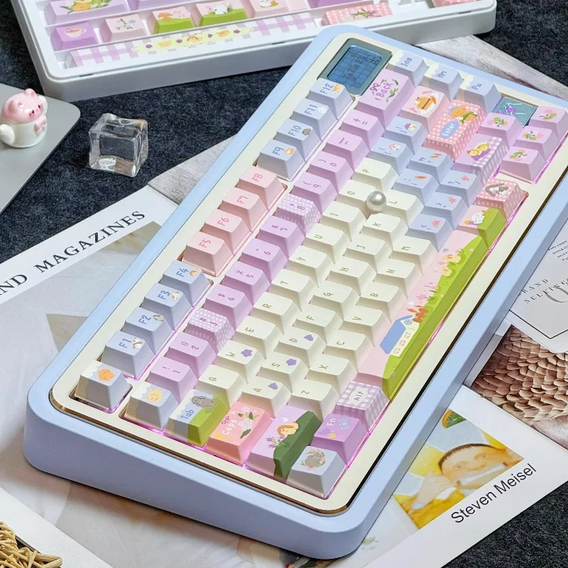 Letter From Kikyo Theme Keycaps Set Customized PBT Sublimation Cherry Profile Keyboard Cap for Mechanical Keyboard Accessories
