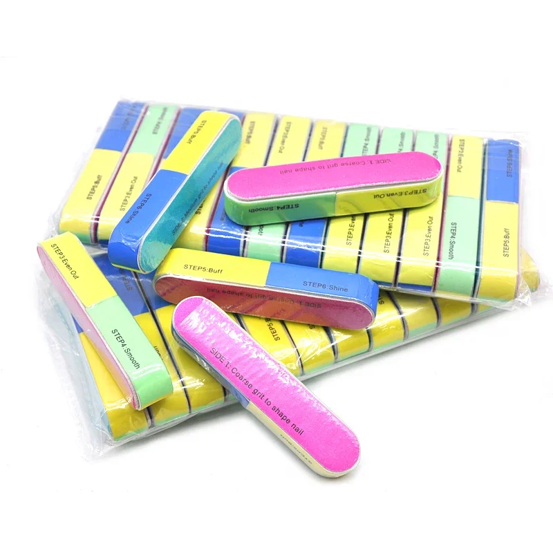 12pcs 6 Sided Nail Buffing File Multi Function Shaper Polisher for Smooth Shiny Nails Professional Manicure Nail Art Tools