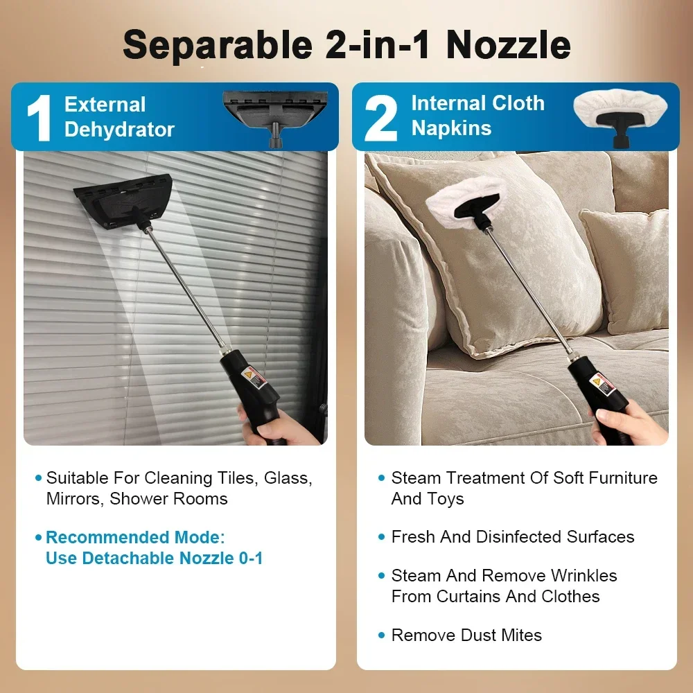 1500W Portable Steam Cleaner High Temperature Sterilization Pressure Jet Washer Machine Home Autos Steaming Cleaner 220V EU Plug