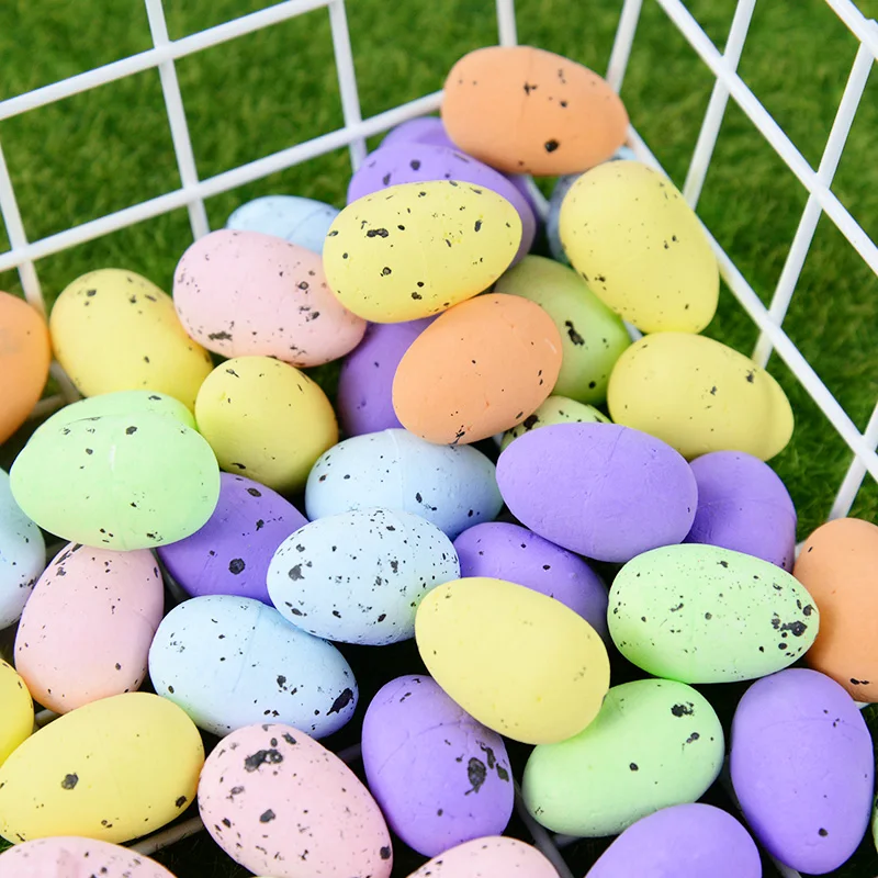 

20/50Pcs Easter Eggs Painted Foam Bird Pigeon Eggs Happy Easter Decorations For Home Spring Party DIY Craft Kids Favor Gift Toys