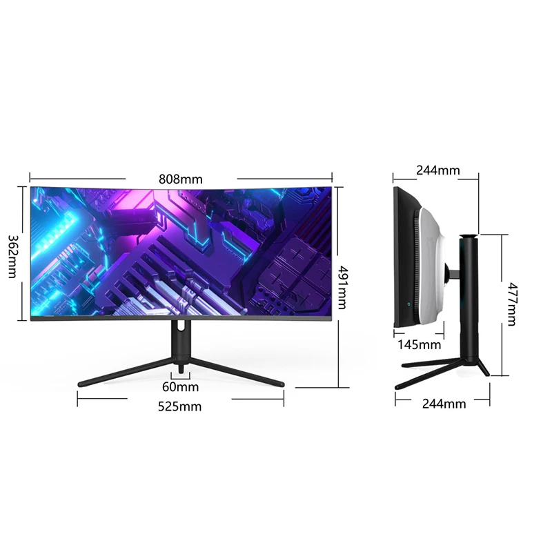 34 Inch Curved Screen PC i7 10th DDR4 16GB 512GB SSD AIO Business Gamer Desktop Monoblock Gaming Computer All in One PC