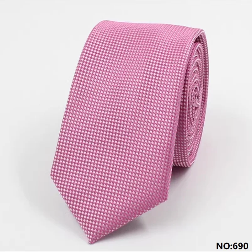 High Quality 100% Silk Fashionable Rose Red Checkered Tie For Men's Leisure 6CM Narrow Version Shirt Accessories Silk Necktie