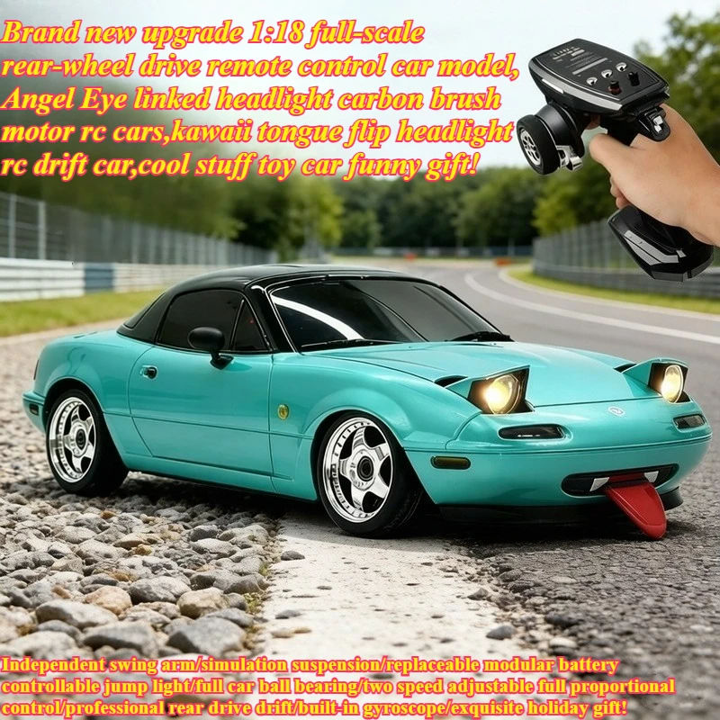 

Cool Stuff Toy Car Funny Gift-1:18 High-speed Rc Car,Kawaii Angel Eye Headlamp Rc Drift Car,Remote Control Car Toy,Toys for Boys