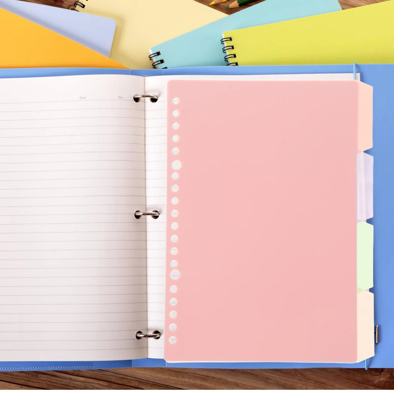 

4Pcs PP Binder Dividers Pastel Tabbed Waterproof Organizers for School Office Multi Subject Notebook Folder Inserts