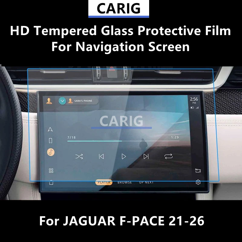For JAGUAR F-PACE 21-26 Navigation Screen HD Tempered Glass Protective Film Anti-scratch Accessories Refit