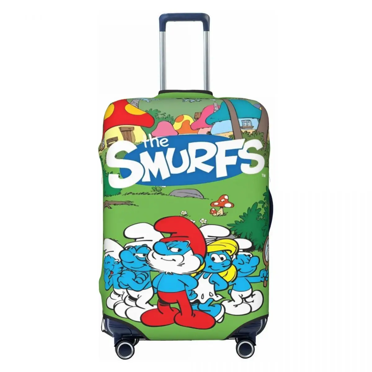 Cartoon Smurfs Suitcase Cover Cruise Trip Protector Vacation Practical Luggage Supplies