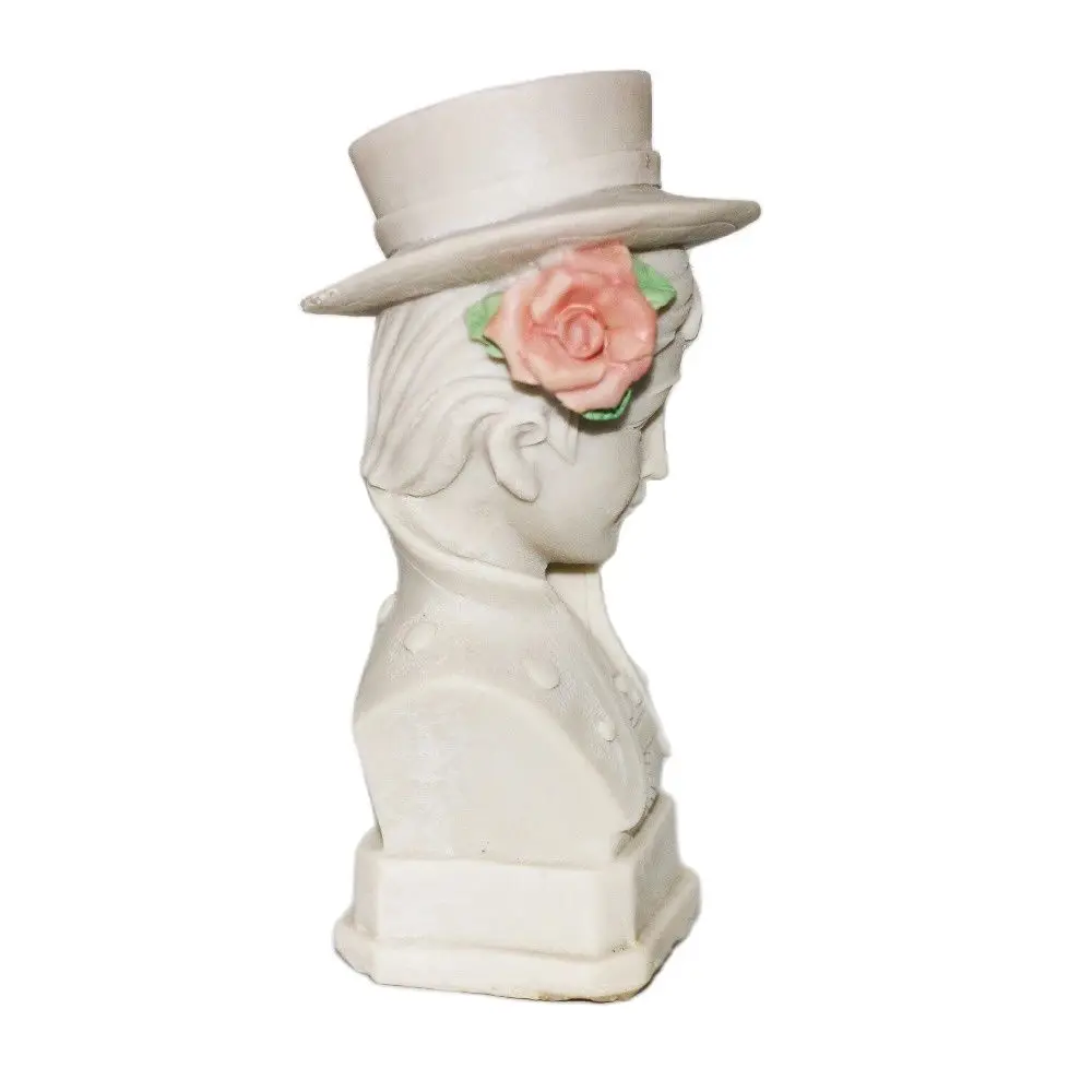 3D Lady Statue Candle Silicone Molds Fashion Top Hat Rose Half-Body Girl DIY Handmade Wax Soap Plaster Resin Clay Mould