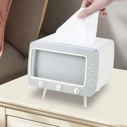 Desktop Paper Holder with Mobile Phone Stand TV Tissue Storage Case Creative Multifunctional for Living Room Night Stand