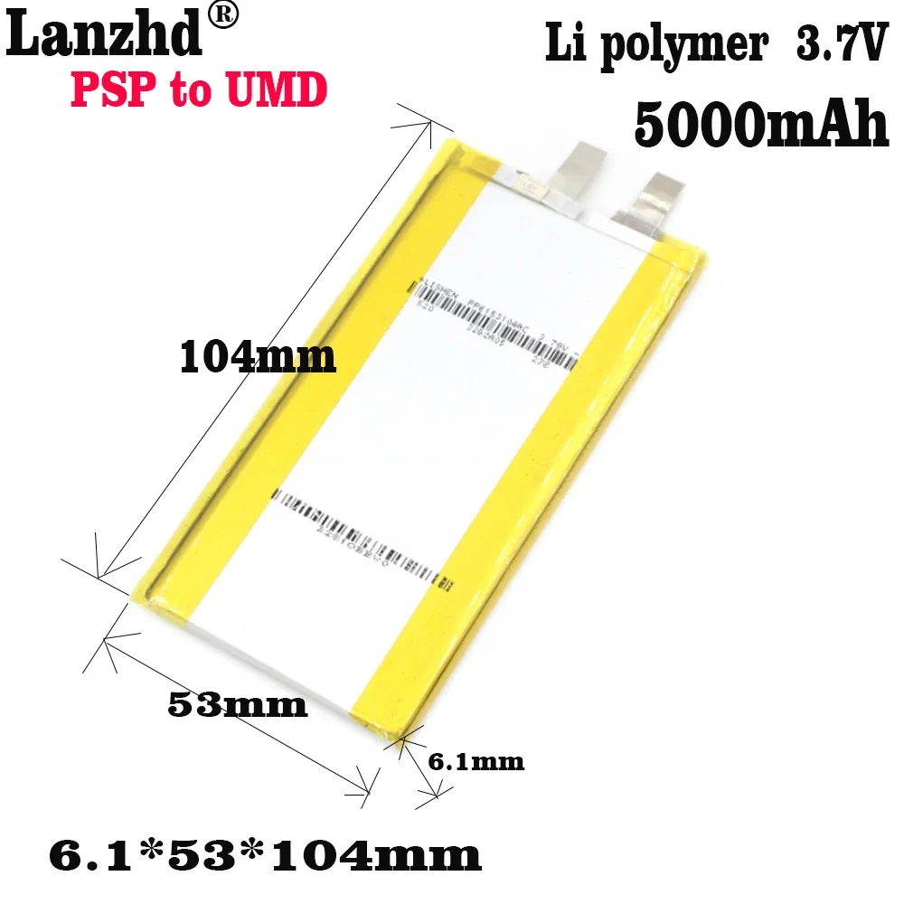 

1-10pcs 6050100 6153104 Better than 6252103 PSP Change UMD Battery High Capacity 5000mAh