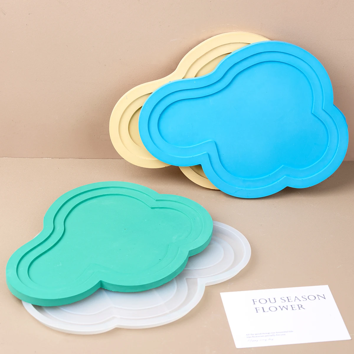 Irregular Jewelry Display Board Silicone Mold DIY Irregular Cloud Tray Coaster Resin Mold Plaster Concrete Cement Casting Mold