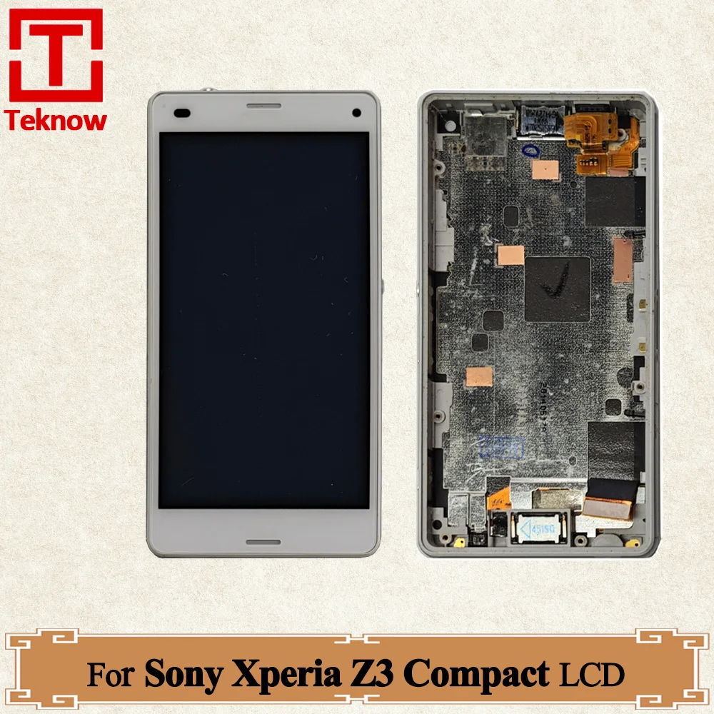 LCD Original de 4.6" para SONY Xperia Z3 Compact D5803 D5833, Substituição de Tela LCD com Touch Screen e Aro para Xperia Z3 Mini