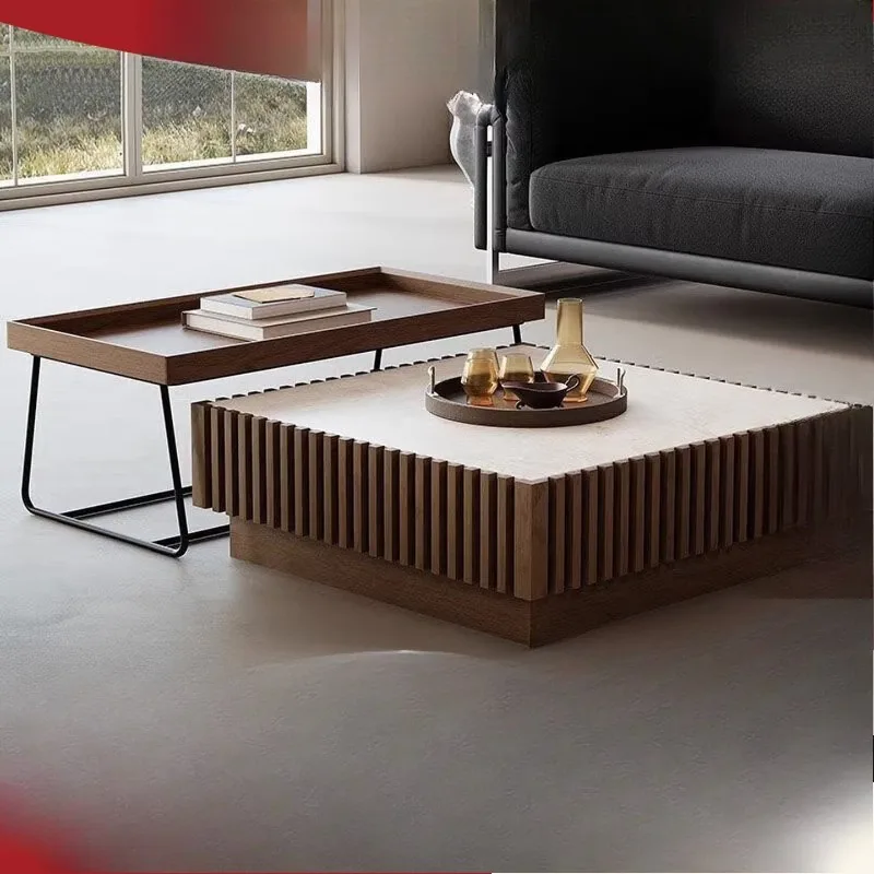 

Medieval coffee table, living room Italian simple walnut color