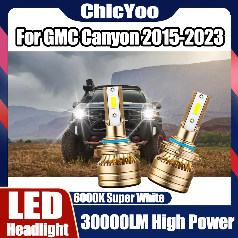 

2PCS 9005 Auto Headlamps Bulbs 150W LED Car Headlights 30000LM 6000K Super White Plug and Play 12V 24V For GMC Canyon 2015-2023