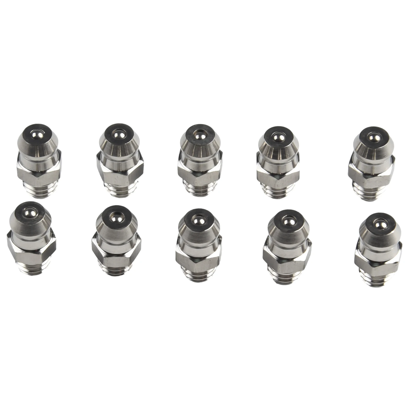 10Pcs Grease Nipple 0.55 Material Overall Height High Hardness Long Service Life 0.28inch 14mm 201 Stainless Steel