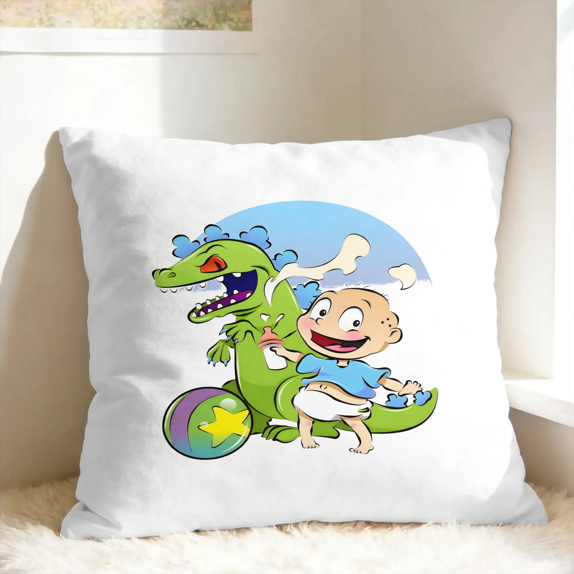 Nostalgias Rugrats Pillow Case  Soft Pillow Cover For Living Room Bed Chair Retro Trendy Cushion Cover