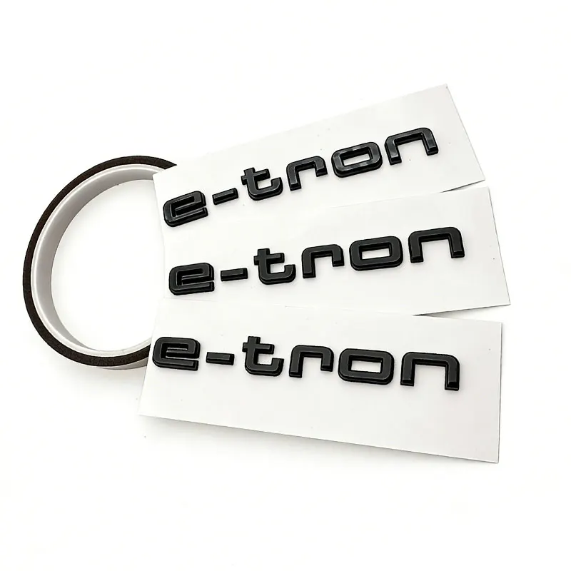 E-Tron Mark Emblem Car Stickers for Audi New Logo Pure Electric Tail Rear Refit Displacement Sign Decoration Label Accessories view 2