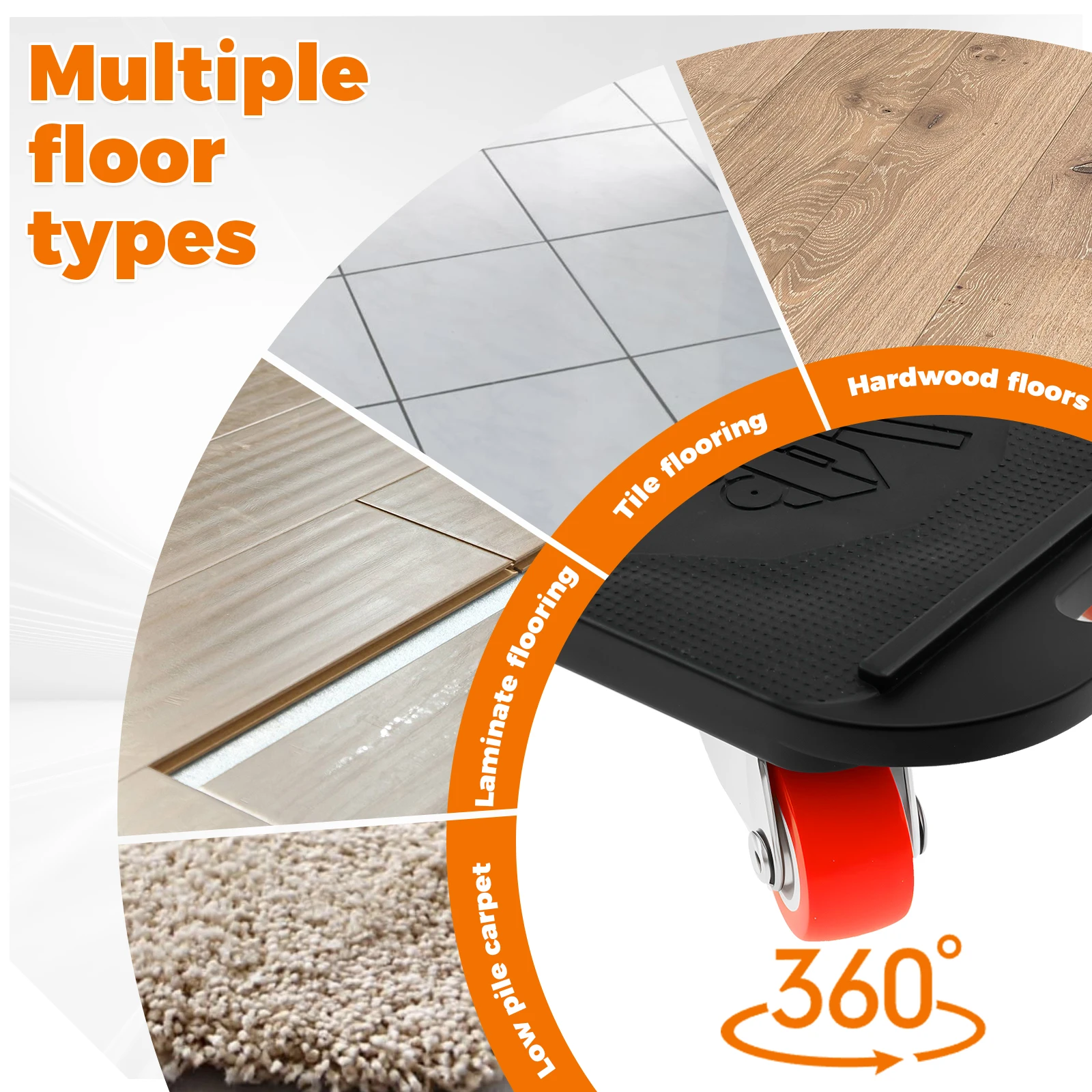 5Pcs Furniture Moving Transport Roller Set Removal Lifting Move Tool Wheel Bar Mover Lifter Moving Heavy Stuff Device Hand Tool