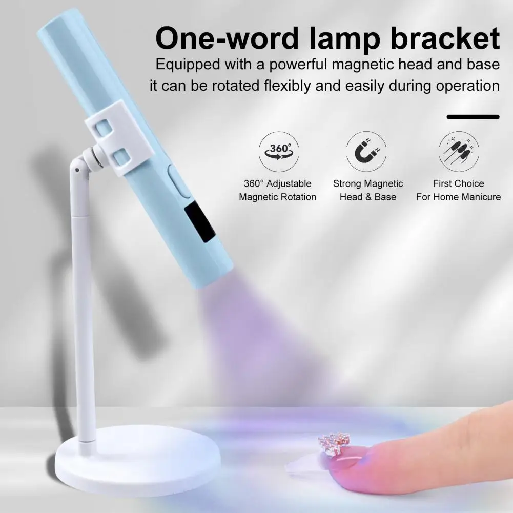 Magnetic UV Nail Lamp Holder Stand 360 Degreen Rotation Adjustable Light Angle Gel Nail Light Stand