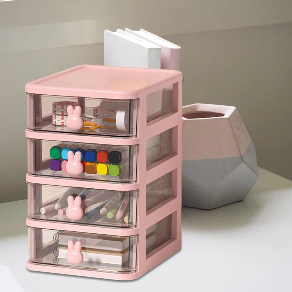 

Drawer Style Storage Box Plastic Desktop Organizer For Cosmetics Stationery Office Multifunctional Countertop Holder Case