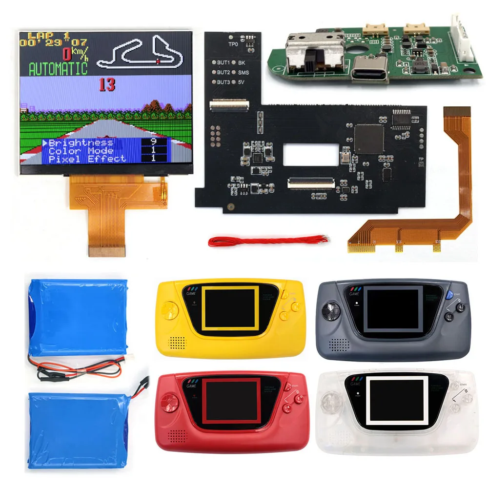 

Для SEGA Game Gear 3,5 "IPS ЖК-дисплей с перезаряжаемой батареей USB-C 640x480 Ретро Pixel HD High Light Kit для консоли SEGA GG